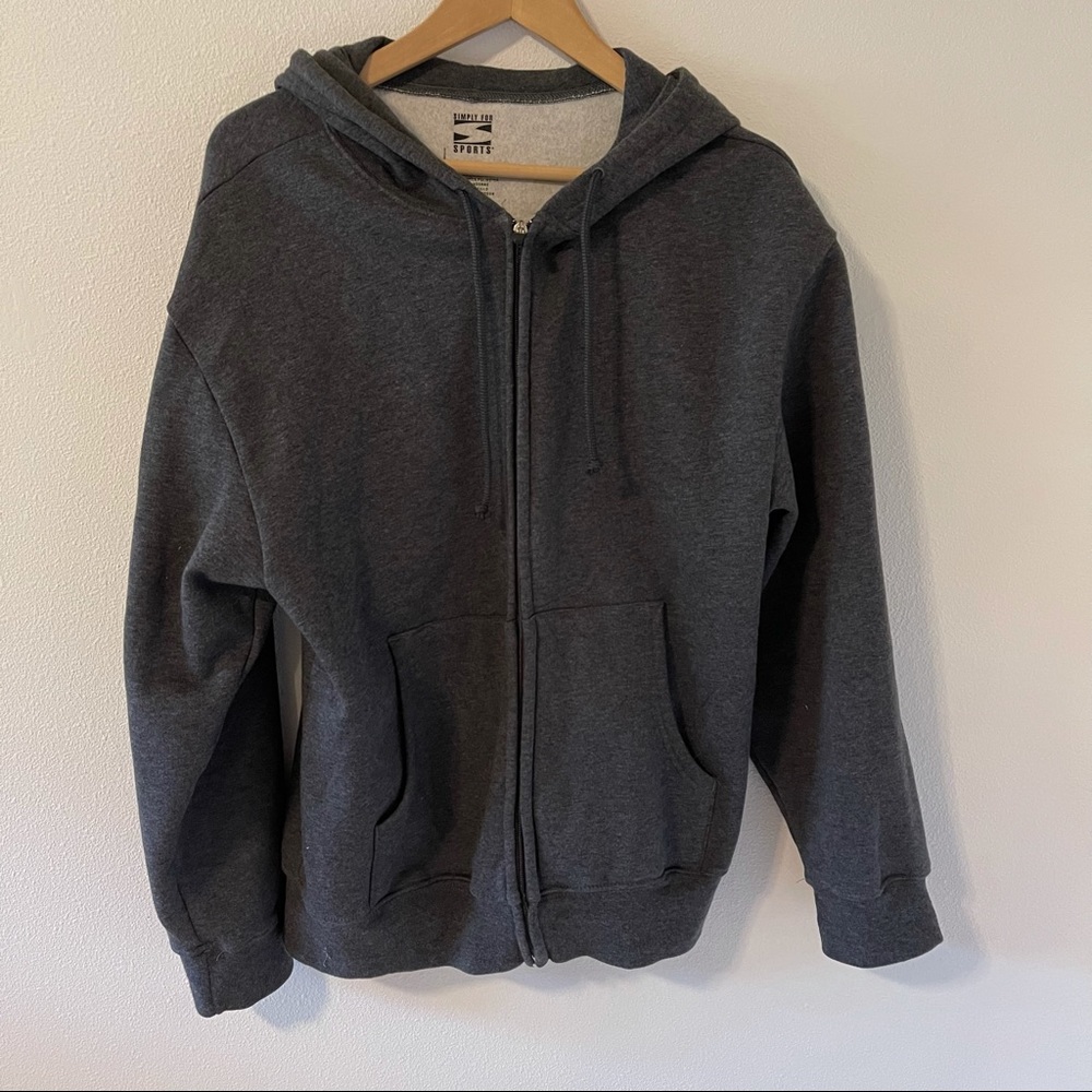 Simply for Sports Full Zipper Hoodie Charcoal Gray NWOT-Medium